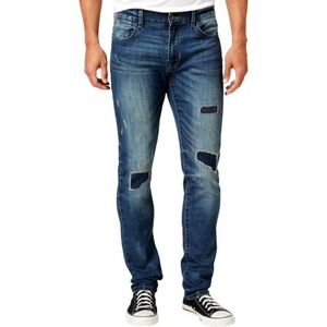 Ring Of Fire Mens Patch Slim Fit Jeans